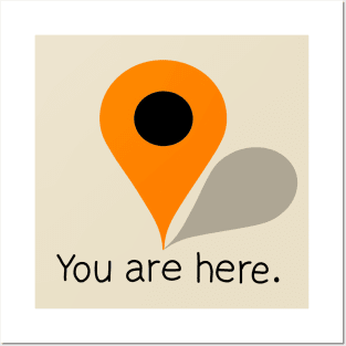 Orange Location Icon - You are here Posters and Art